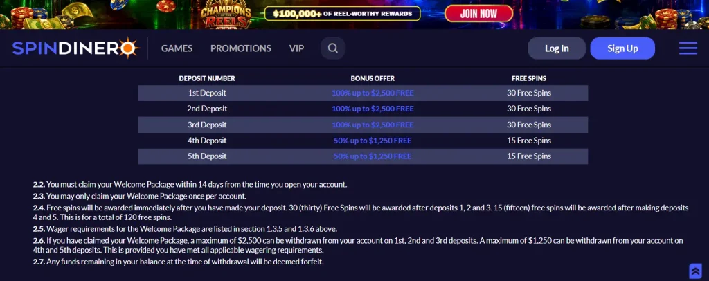 Spin Dinero official bonus terms or promotions page used to verify current offer details